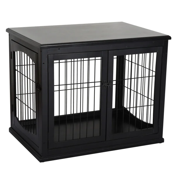 PawHut Къща за куче 58,5 см x 81 см x 66 см Врати, МДФ