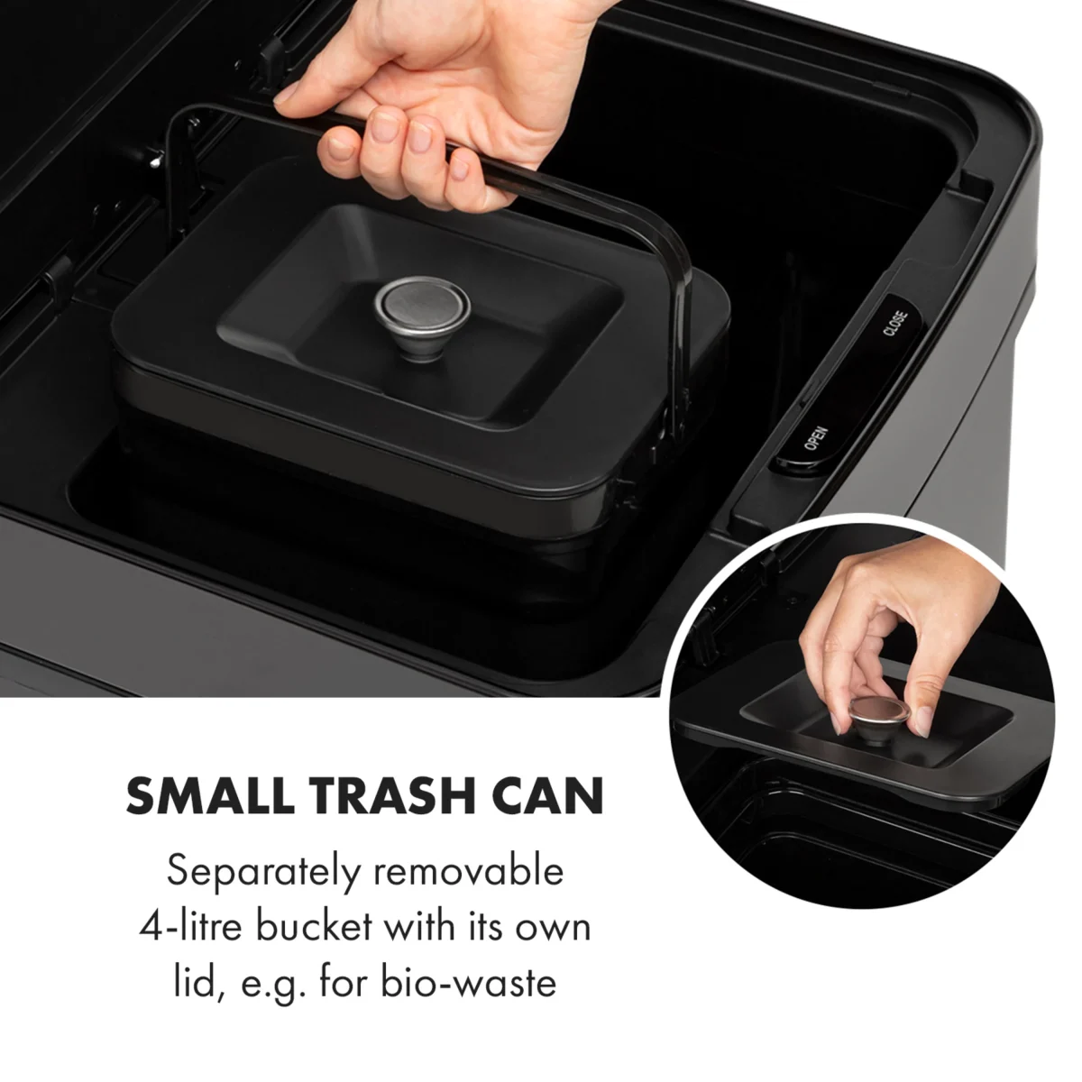 Кошче за отпадъци Touchless Black Stainless Steel - Image 4