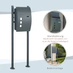 Пощенска кутия HOMCOM свободностояща, 44cmx15cmx114cm - Image 6