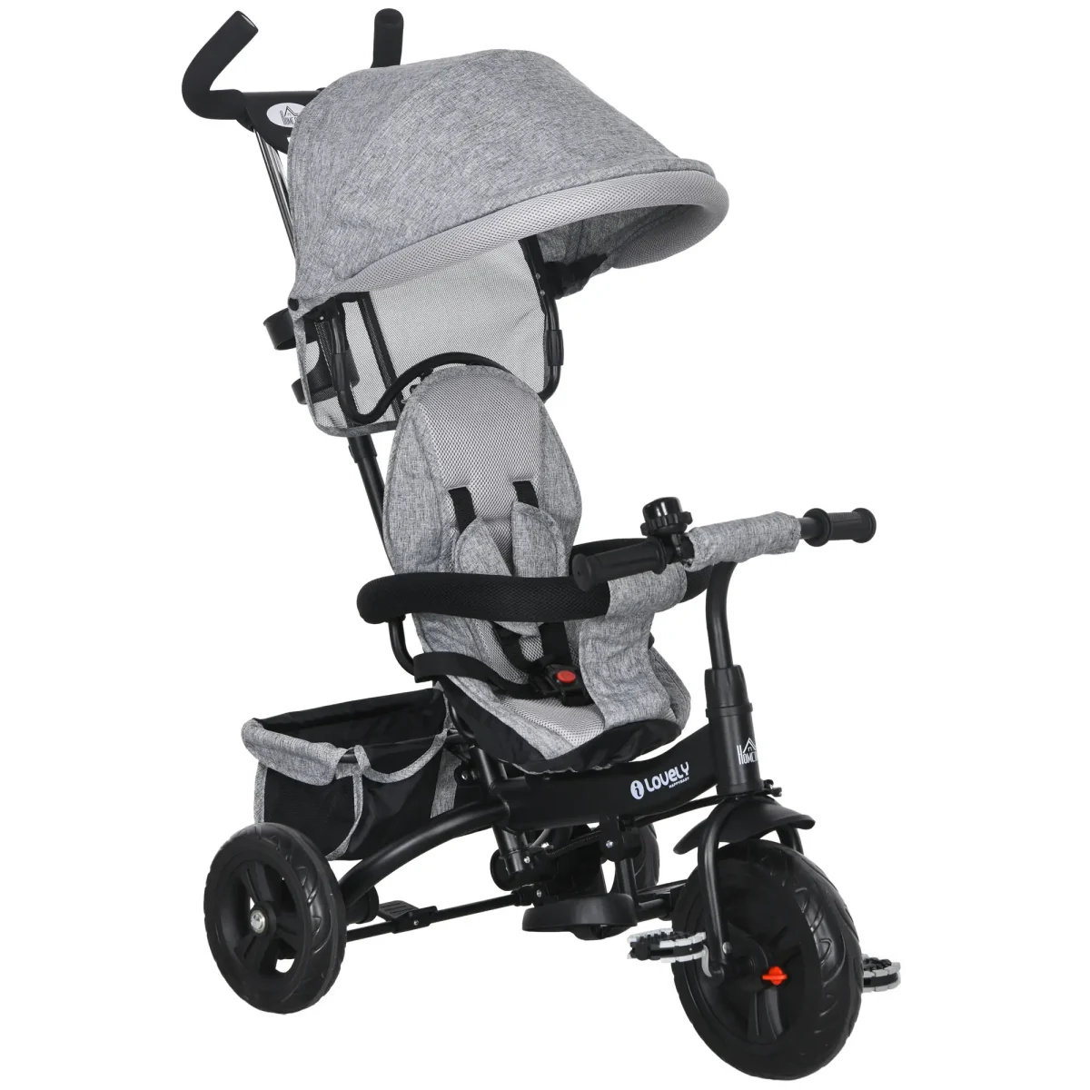 Детска триколка HOMCOM 6 в 1 с дръжка, сенник, за 1-5 години - Image 3