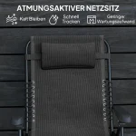 Сгъваем шезлонг Outsunny с облегалка за глава, до 120 кг - Image 2