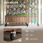 Комплект от 2 саксии за повдигната леха с колелца - Image 2