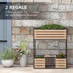 Повдигната леха за цветя Outsunny, 3 саксии, 83смx39смx100см - Image 2