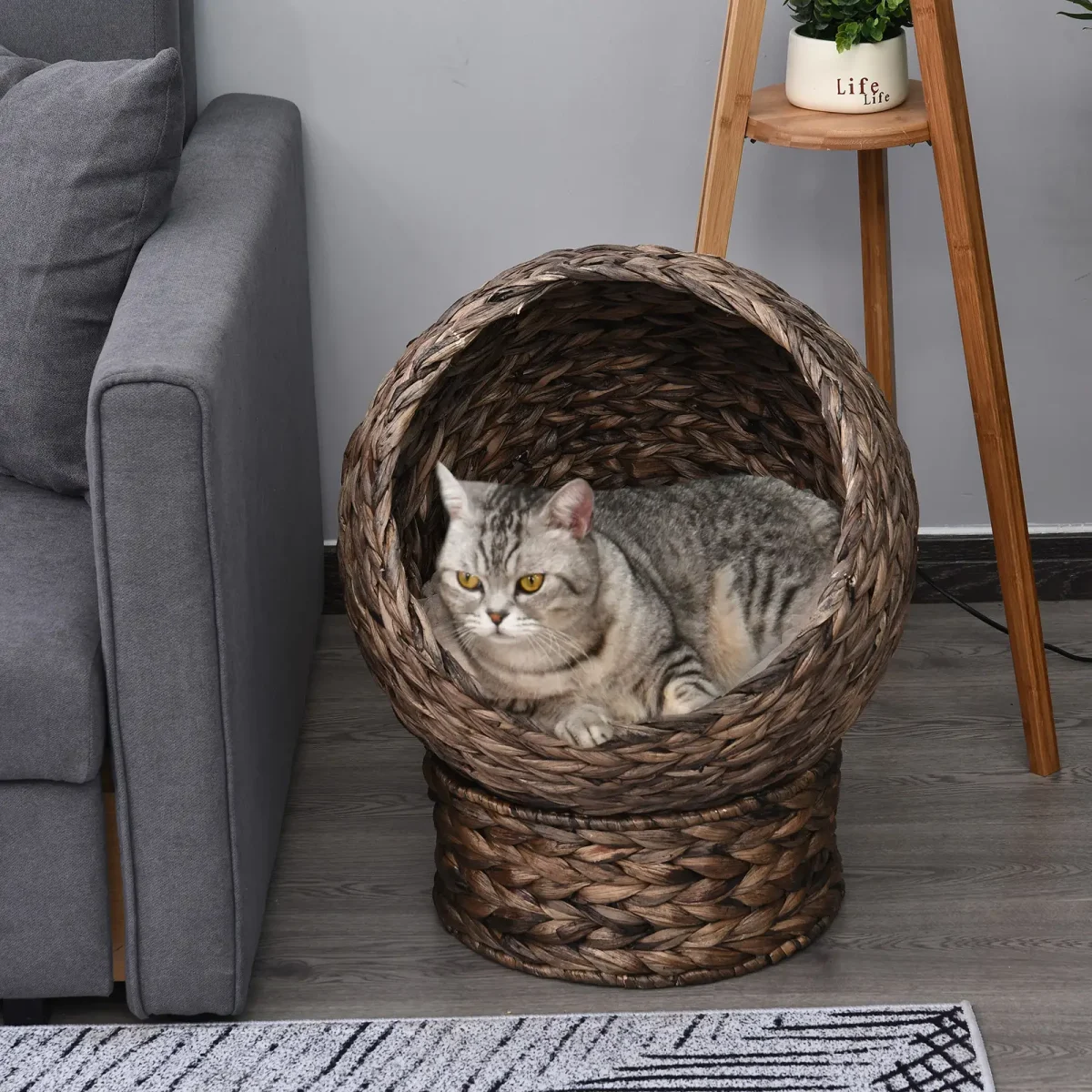 Котешко легло PawHut с воден зюмбюл и възглавница - Image 2