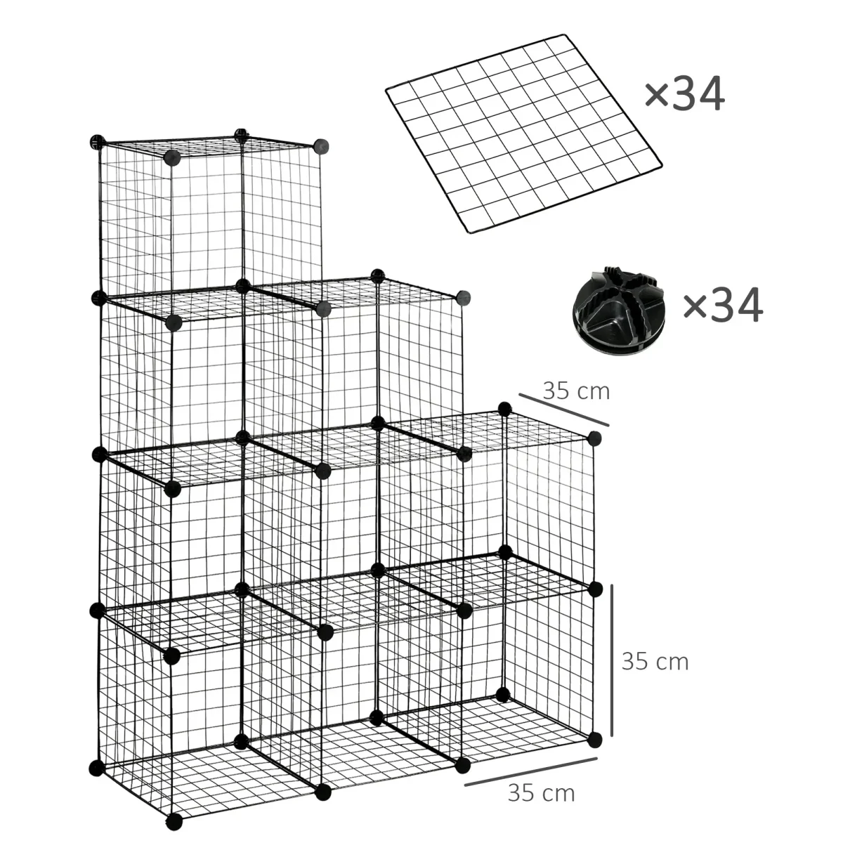 HOMCOM етажерка, кубичен рафт, 9 кубчета - Image 4
