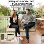 Двуместна градинска люлка от ратан Outsunny - Image 2