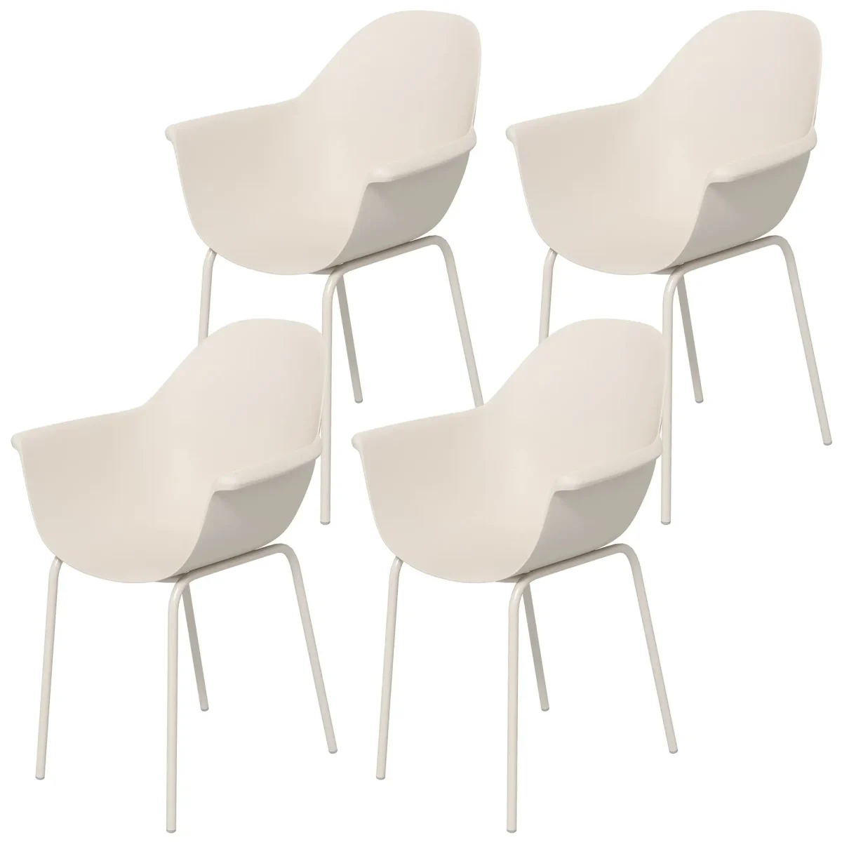 Комплект от 4 градински стола Outsunny 59 см x 55 см x 84 см - Image 4