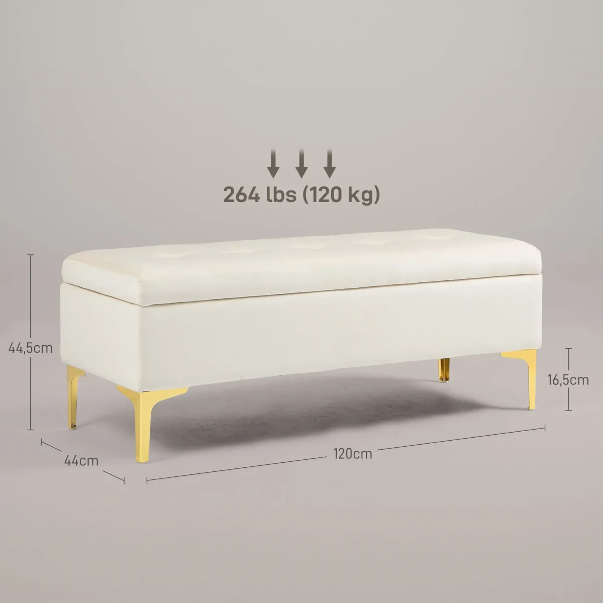 Пейка HOMCOM с място за съхранение до 120 кг, - Image 4