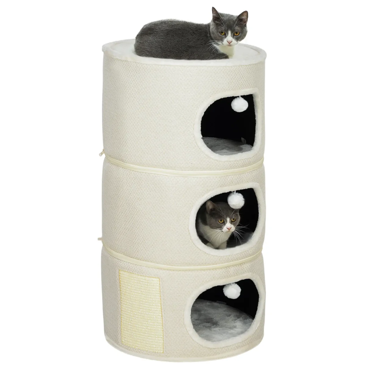 PawHut Котешка къщичка, 4 нива, с възглавница - Image 3