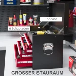 Кутия за инструменти HOMCOM, 3 чекмеджета, 60 x 26 x 34 см - Image 2