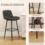 Комплект бар столове HOMCOM от 2 броя, 98 см, до 120 кг - Image 4