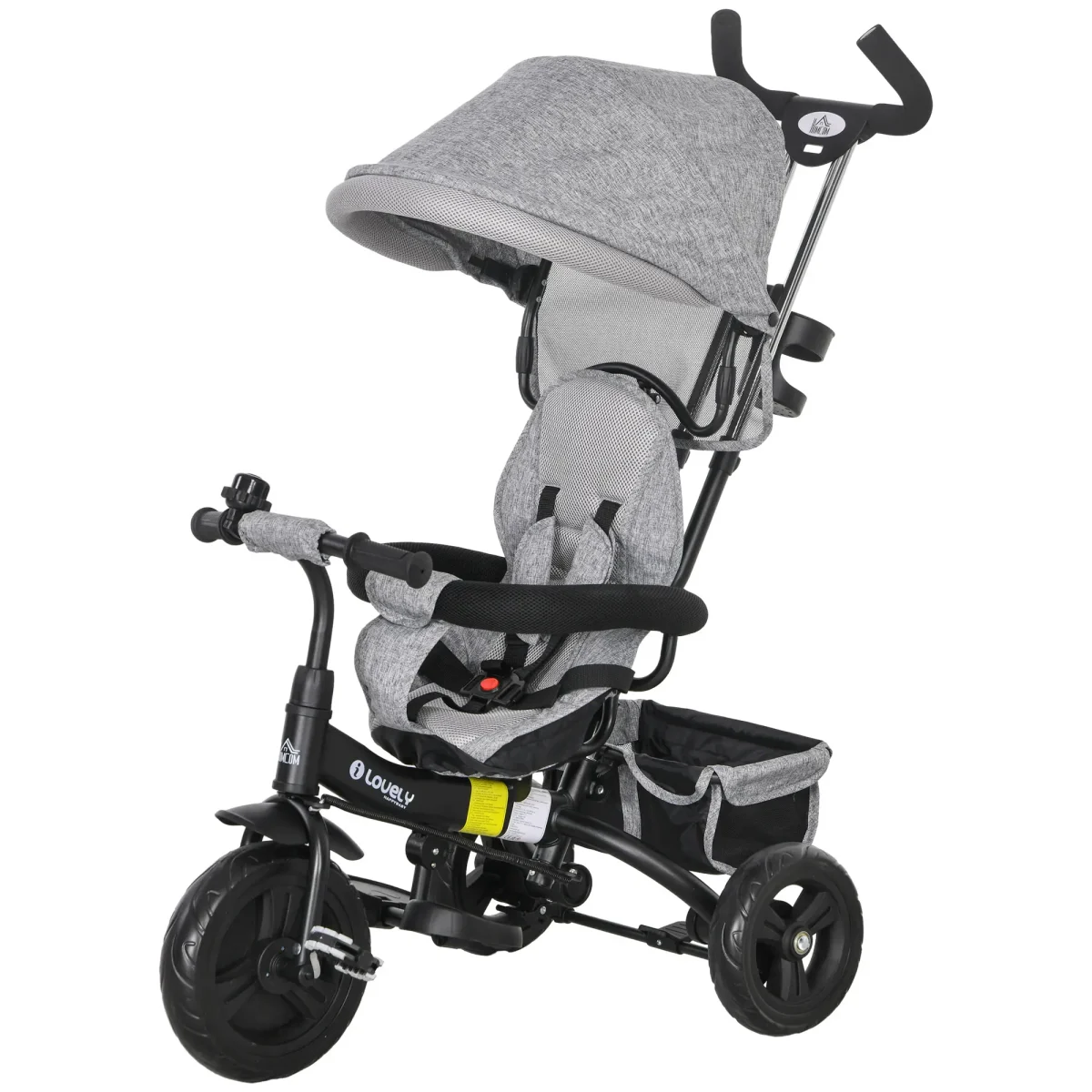 Детска триколка HOMCOM 6 в 1 с дръжка, сенник, за 1-5 години - Image 4