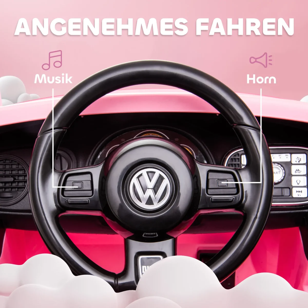 AIYAPLAY Електрическа количка, VW Beetle, 3-5 км/ч - Image 3
