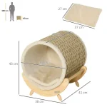 Котешка пещера PawHut, вкл възглавница, 41см x 38см x 43см - Image 4