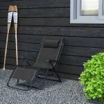 Сгъваем шезлонг Outsunny с облегалка за глава, до 120 кг - Image 5