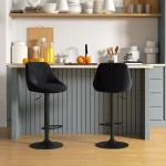 Комплект бар столове 2 бр HOMCOM с облегалка - Image 3