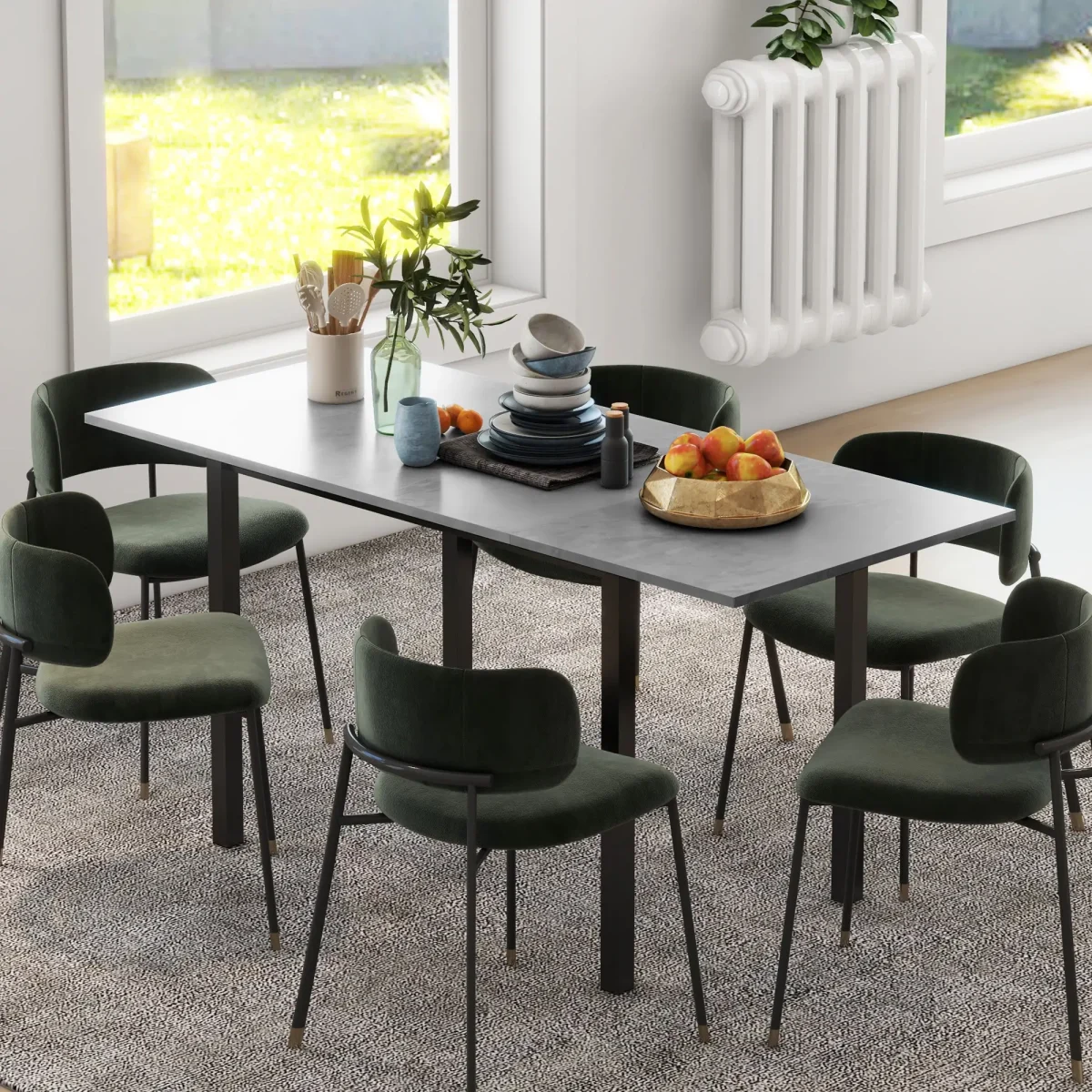 Трапезна маса HOMCOM, Разтегателна, за 6 души - Image 5