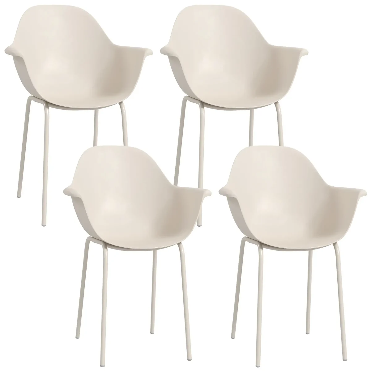 Комплект от 4 градински стола Outsunny 59 см x 55 см x 84 см - Image 1