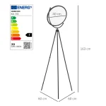 Подова лампа HOMCOM с LED регулируема на 350 градуса - Image 3