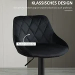 Комплект бар столове 2 бр HOMCOM с облегалка - Image 7