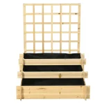 Повдигнато легло за растения Outsunny с решетка, 3 нива