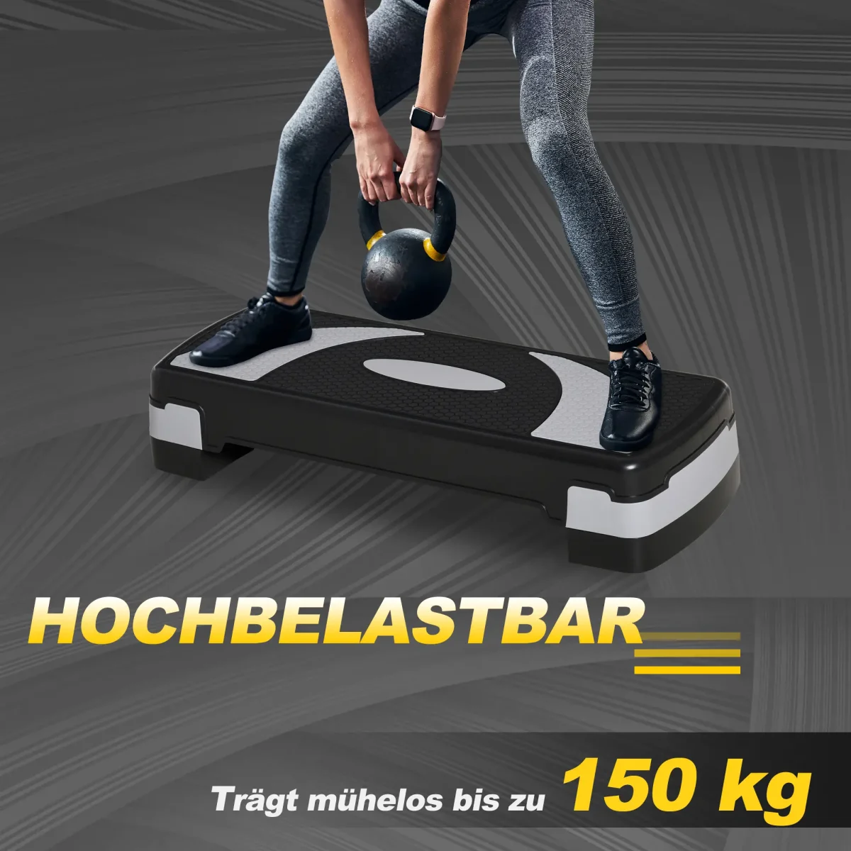 Аеробен степер HOMCOM на 3 нива, 80 x 31 x 20 см - Image 3