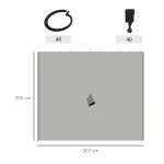 Завеси за беседка Outsunny, комплект от 4, за беседки 3x3м - Image 3