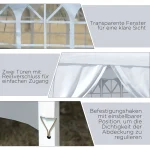 Шатра Outsunny 3 x 3 м с 4 странични стени, прозорец - Image 5