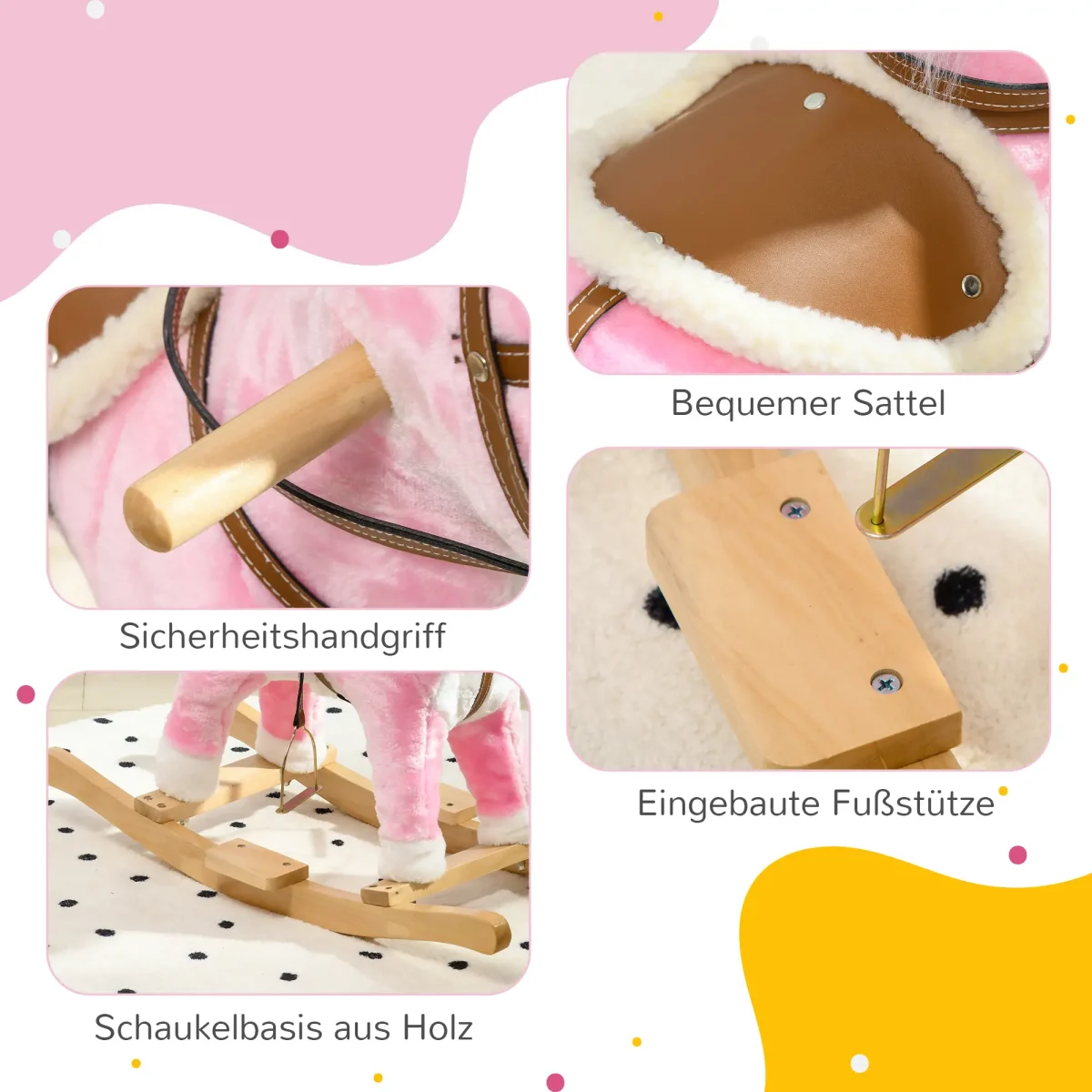 Люлеещ се кон HOMCOM, звукови ефекти, музика до 30кг - Image 8