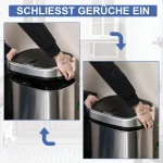 HOMCOM Автоматичен кош за боклук със сензор 48л - Image 4