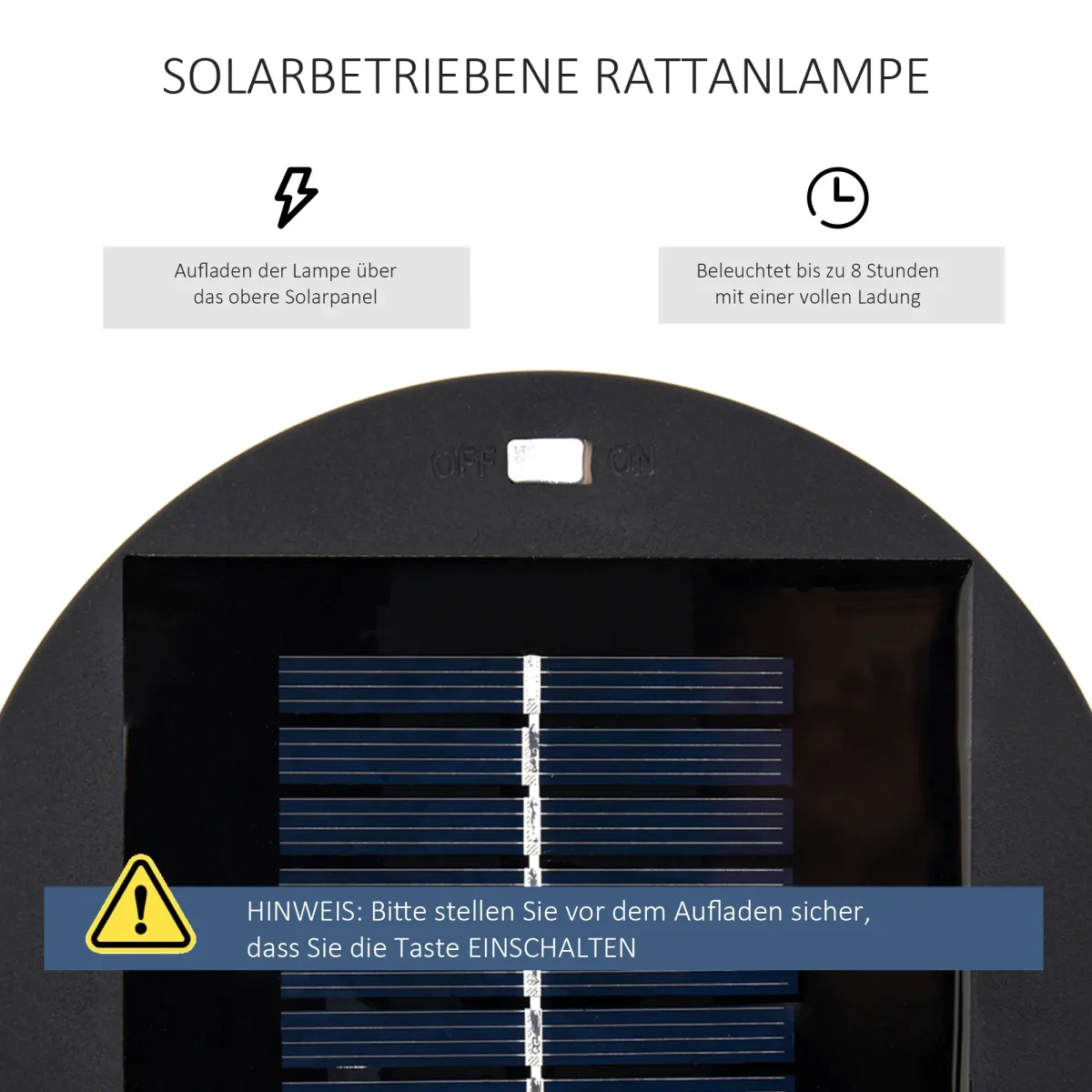 Градинска лампа Outsunny, 8-часова работа - Image 5