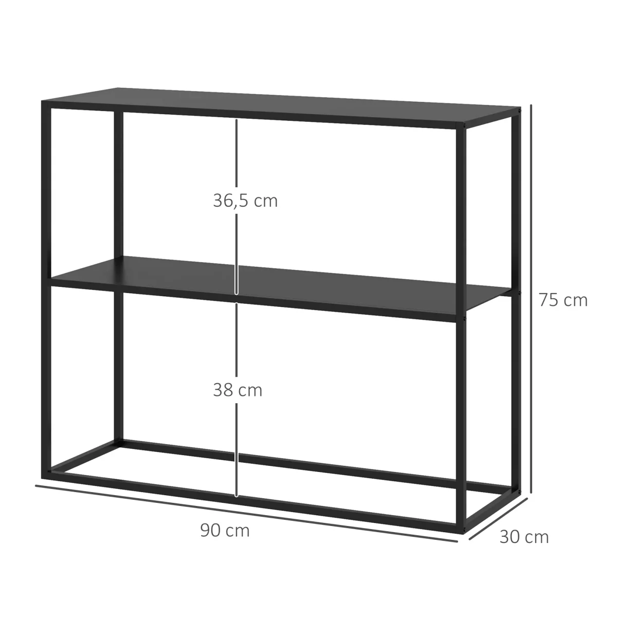 Конзолна маса HOMCOM, бюфет, 2 нива, 90 x 30 x 75 см - Image 5