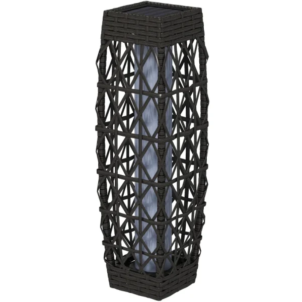 Външна соларна лампа от ратан Outsunny, LED 20 x 20 x 68 см