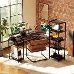 HOMCOM L-образно бюро със станция за зареждане - Image 4