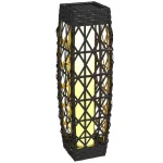 Външна соларна лампа от ратан Outsunny, LED 20 x 20 x 68 см - Image 3