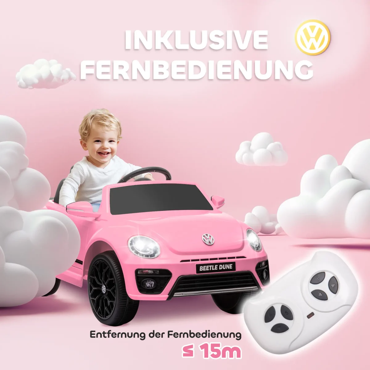 AIYAPLAY Електрическа количка, VW Beetle, 3-5 км/ч - Image 5