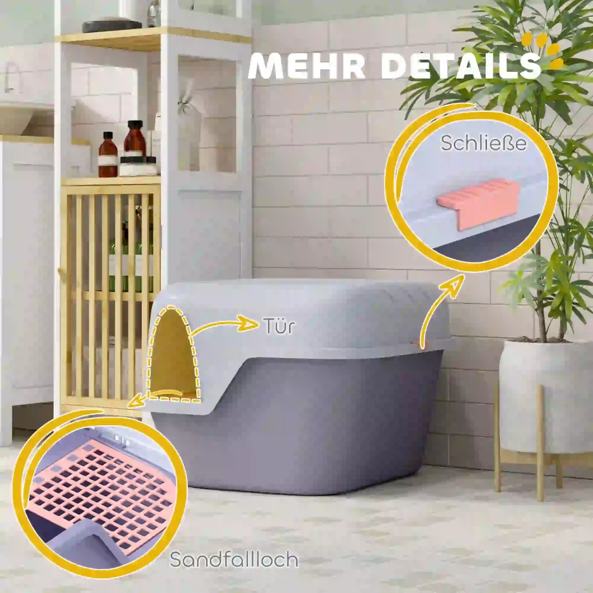 PawHut Кутия за котешка тоалетна с капак и лъжичка - Image 6