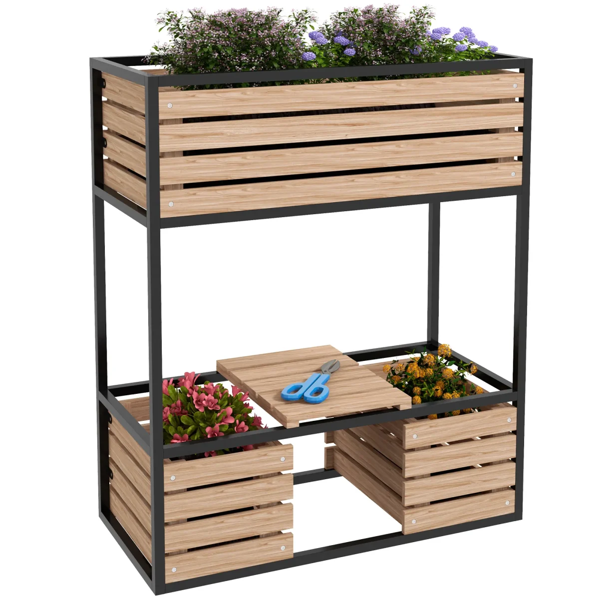 Повдигната леха за цветя Outsunny, 3 саксии, 83смx39смx100см - Image 8