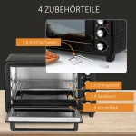 Мини фурна HOMCOM, 1 тава за печене, 1 решетка за грил - Image 7