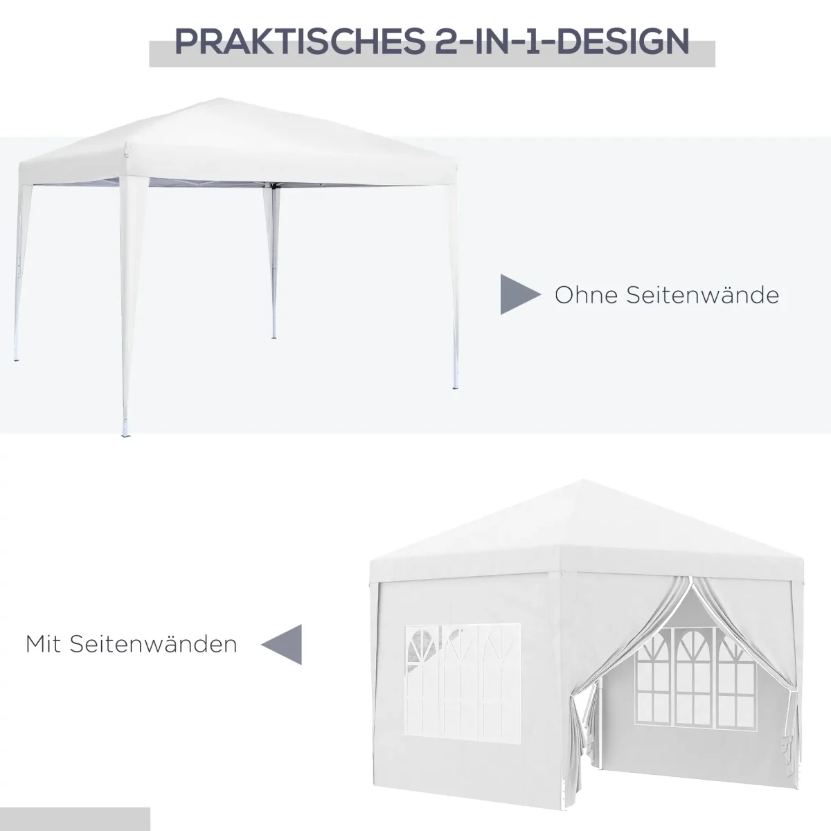 Шатра Outsunny 3 x 3 м с 4 странични стени, прозорец - Image 8