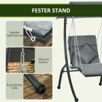 Висящ шезлонг Outsunny, накланящ се покрив,108x145x169см - Image 5