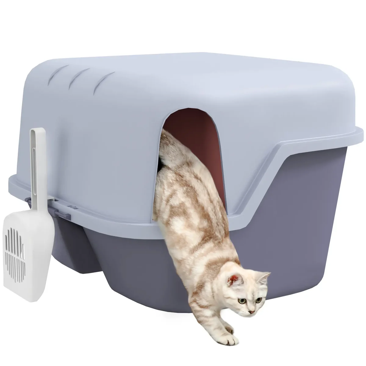 PawHut Кутия за котешка тоалетна с капак и лъжичка - Image 8