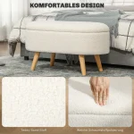 HOMCOM Пейка за съхранение с капак, за хол, спалня - Image 6