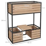 Повдигната леха за цветя Outsunny, 3 саксии, 83смx39смx100см - Image 9