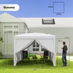 Шатра Outsunny 3 x 3 м с 4 странични стени, прозорец - Image 9