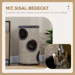 PawHut 3-етажна драскалка за котки 38 см x 38 см x 70 см - Image 9