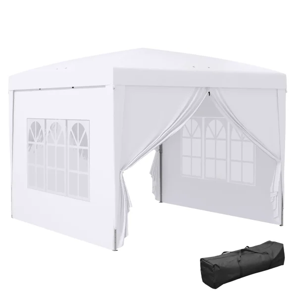 Шатра Outsunny 3 x 3 м с 4 странични стени, прозорец