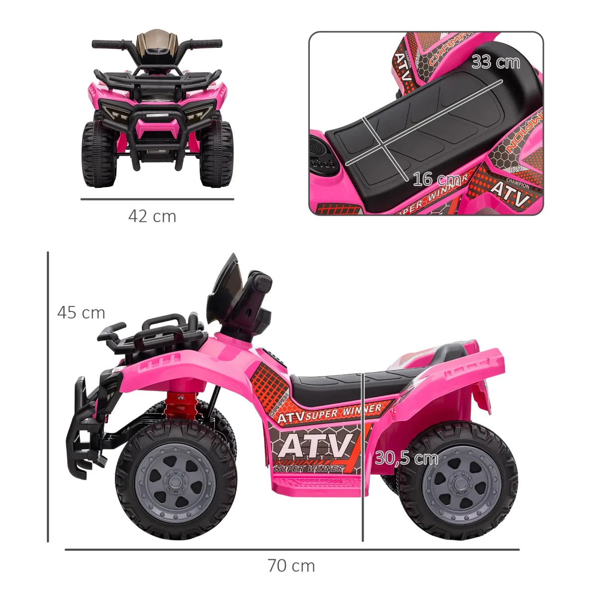 HOMCOM Мини акумулаторно ATV за деца от 18-36 месеца - Image 6