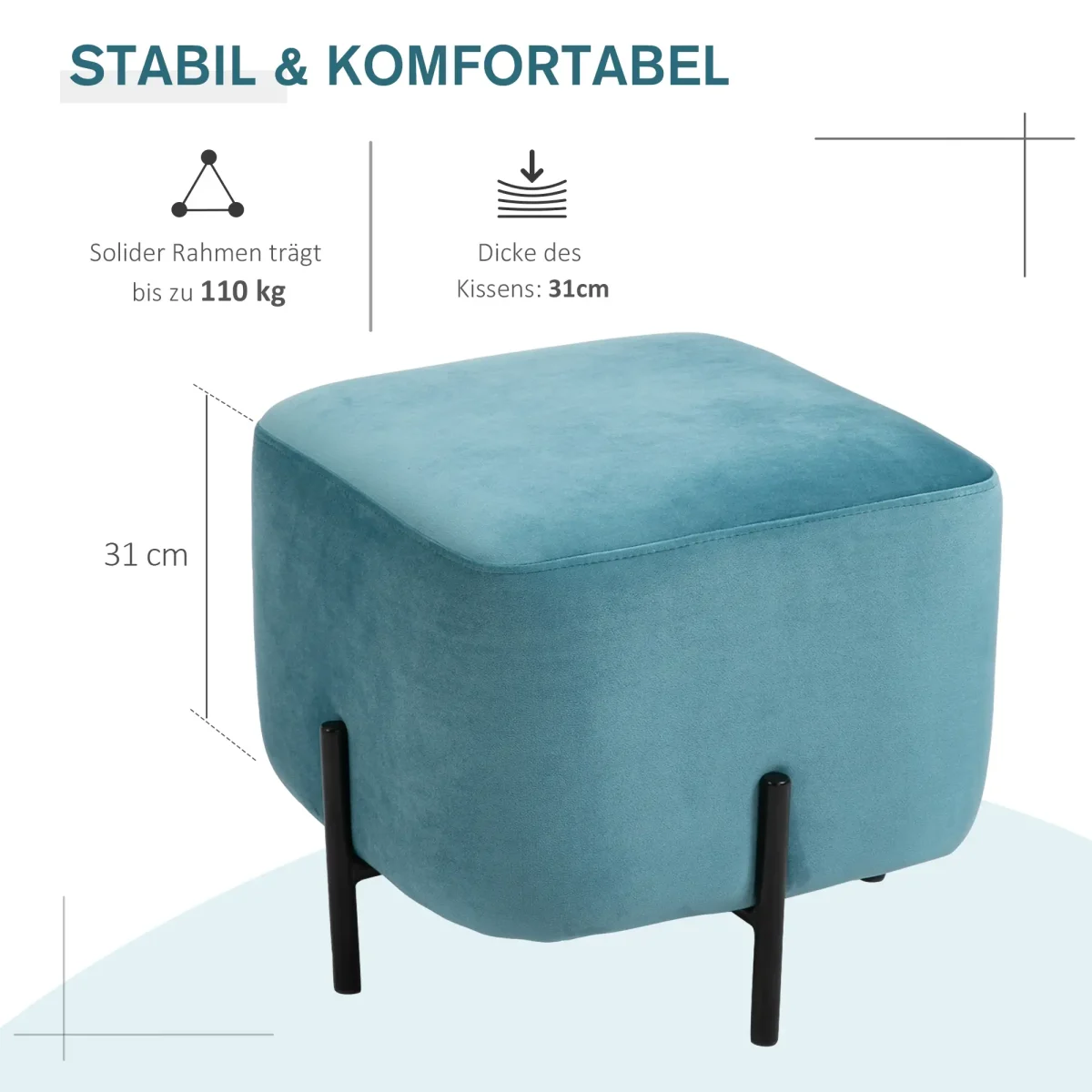 Табуретка HOMCOM, с полиестерна стоманена пяна - Image 9