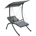 Висящ шезлонг Outsunny, накланящ се покрив,108x145x169см - Image 8